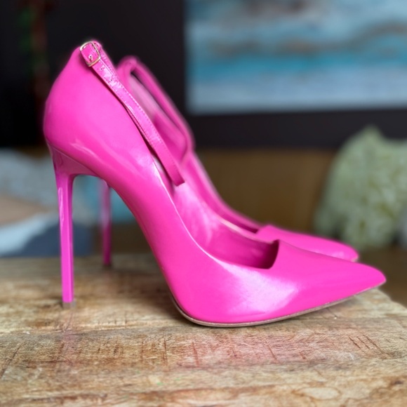OSCAR DE LA RENTA high heels pink stunning leather stilettos pumps - Picture 11 of 12